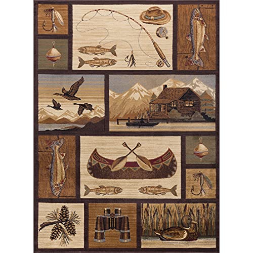 Natural Lodge Graphic Indoor Area Rug 5'3 x 7'3