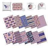 HTVSTD American Flag Sublimation Transfer Ink Paper - 12 Sheets 12'x10' 4th of July Flag Sublimation Transfer Paper for Tumblers and Mugs DIY Sublimation Transfer Sheets Compatible with Cricut