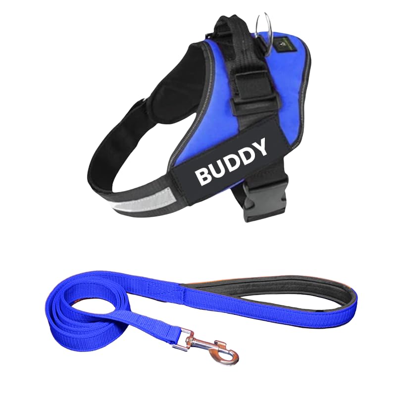 Image of Blue Dog Vest Harness with Leash - No Pull, Reflective & Adjustable