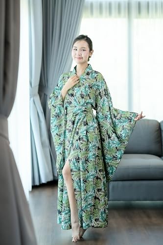 Image of Na'Rak Women's Kimono Robe, Full-Wrap Yukata Style Long Soft Loungewear Luxury Dressing Gown