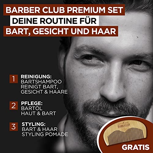 Foto von L'Oréal Men Expert Bartpflege Set mit Bartöl, Bartshampoo, Bartkamm und Bart Styling Pomade, Barber Club Premium Geschenkset, 1 x 633 g