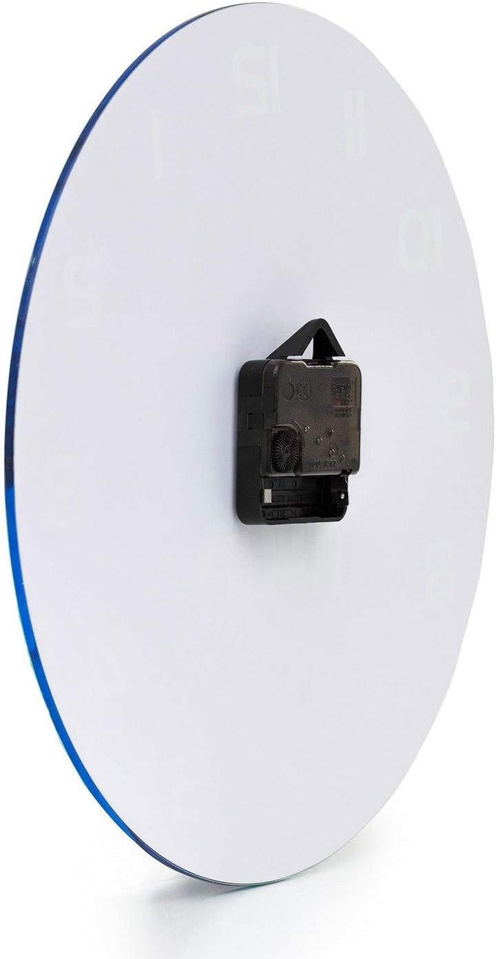 Tulup Glass Clock 11.8 inch/30 cm Wall Clock Image Tempered Glass Clock Real Glass Kitchen Salon - Metal Abstraction