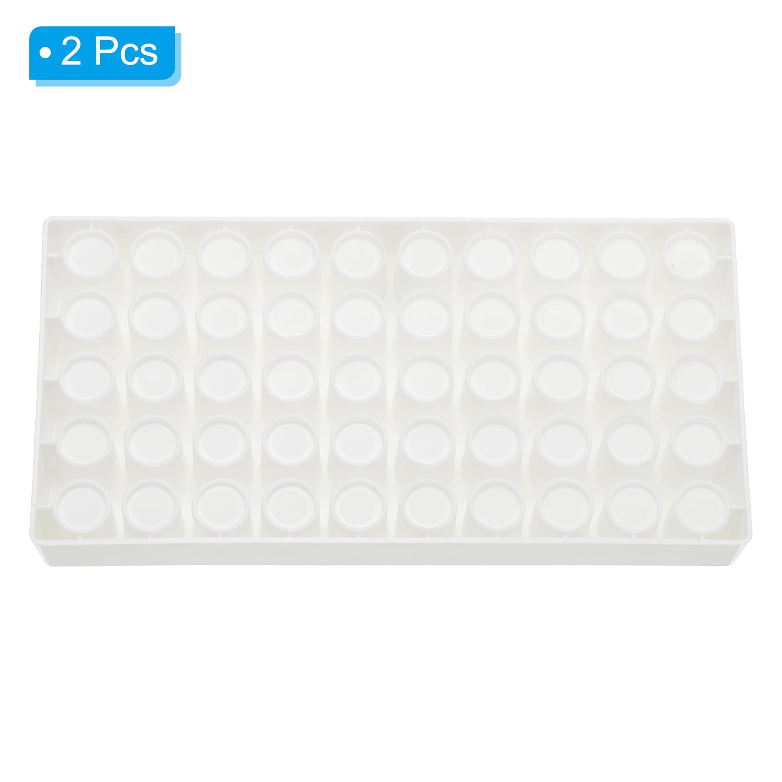 PATIKIL Flaschenhalter Für 4ml Autosampler Flaschen 2 Stück Flaschenhalter 50-Well Stapelbarer Teströhrchenhalter Für Mikrozentrifugenröhrchen Weiß