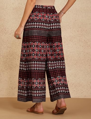 Image of Amazon Brand - Myx Women Relaxed Cotton Flared Palazzo (Available in Plus Sizes)
