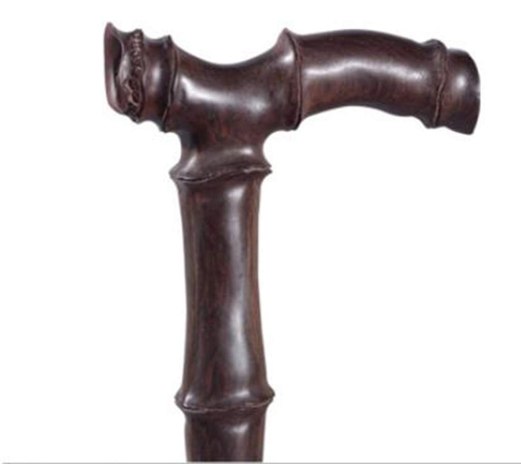 Muleta Bastón De Madera Roja Madera Maciza Ébano Tallado En Madera Bambú, Muleta De 90 Cm-11.19