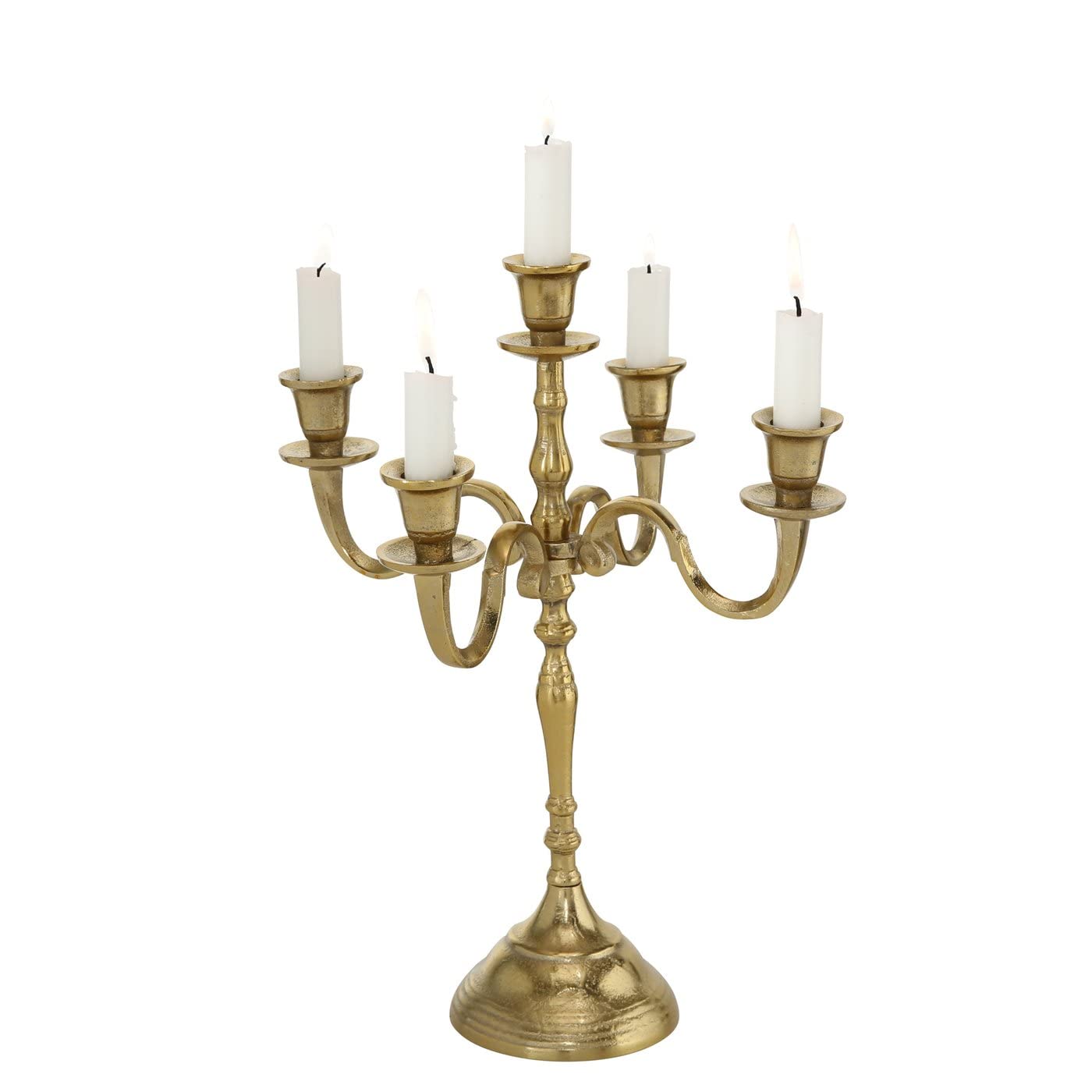 DAFLOXX 40cm CANDLESTICKS IN GOLD MODEL 'SOPHIE' 5-FLAMMIG