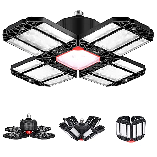Garage Lights Ceiling Led Deformable 12 Leaf 180W Adjustable Panels Garage Lighting Shop Lights for Garage, Workshop Warehouse Basement, Barn, High Bay Light… Garage Lights Ceiling Led Deformable 12 Leaf 180W Adjustable Panels Garage Lighting Shop Lights for Garage, Workshop Warehouse Basement, Barn, High Bay Light…
