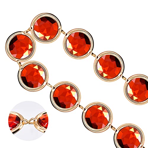 Halloween Cosplay Waist Belt Women's Waist Belt Stone Chain Set for DIY Cosplay, Red Gems Chain Belt for Women Dress2