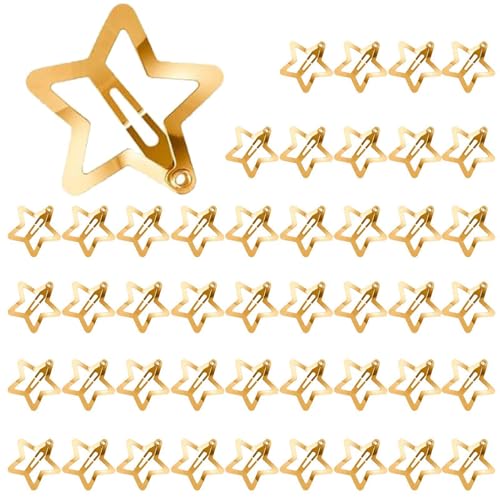 Pinzas para el pelo Estrella | 50 piezas Pasadores Metálicos Antideslizante Moda - Accesorios para el Cabello 3 Cm | Para Uso Fiesta Festival Concierto Baile Encuentro Viajes