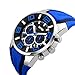 Relojes Deportivo Multifuncional Relojes Hombre Cronógrafo Relojes Calendario Silicona, Azul