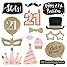 Fully Assembled 21st Birthday Photo Booth Props - Set of 30 - Pink & Gold Selfie Signs - 21st Party Supplies & Decorations - Cute Bday Designs with Real Glitter - Did We Mention No DIY