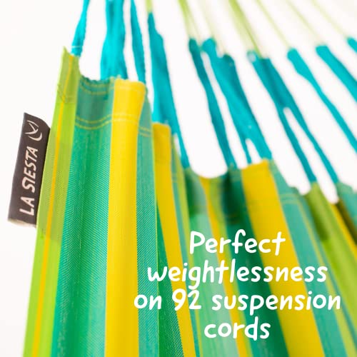 La Siesta Brisa Classic Hammock & Nautico Hammock Stand, Handmade, Weather-Resistant, Tear-Resistant Hammock & Adjustable Powder-Coated Steel Stand Set, Size-King - Lime #TOP6