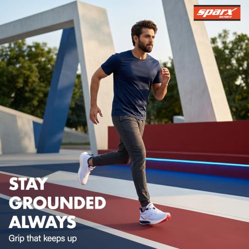 Image of SPARX Sports Running Shoes for Men - Lightweight Breathable Lace-Up Athletic Shoes with Cushioned Comfort, Shock Absorption, Durable Grip, Flexible Sole & Everyday Walking Performance