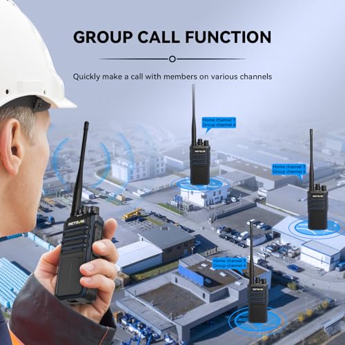 Image of Retevis RT86A Long Range Walkie Talkies,Heavy Duty 2 Way Radio with Earpiece,Professional Two Way Radio High Power,Group Call,Durable,2500mAh Rechargeable,for Fulfillment Center Warehouse(10Pack)