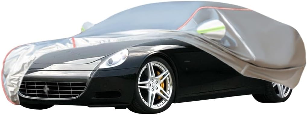 WOLWES Car Cover are Suitable for Ferrari 612 All-Weather Windproof, Snowproof, Rainproof, UV-Protected and Breathable All-Season Universal with Side Door Zip Oxford Cloth Car Cover (Color : Black)