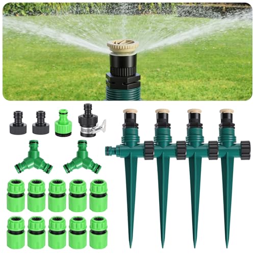 Rasensprenger Einstellbar 90°/180°/360° Gartenbewässerung Automatische Bewässerung Set Beinhaltet Diverses Zubehör Der Perfekte Garten für Sie