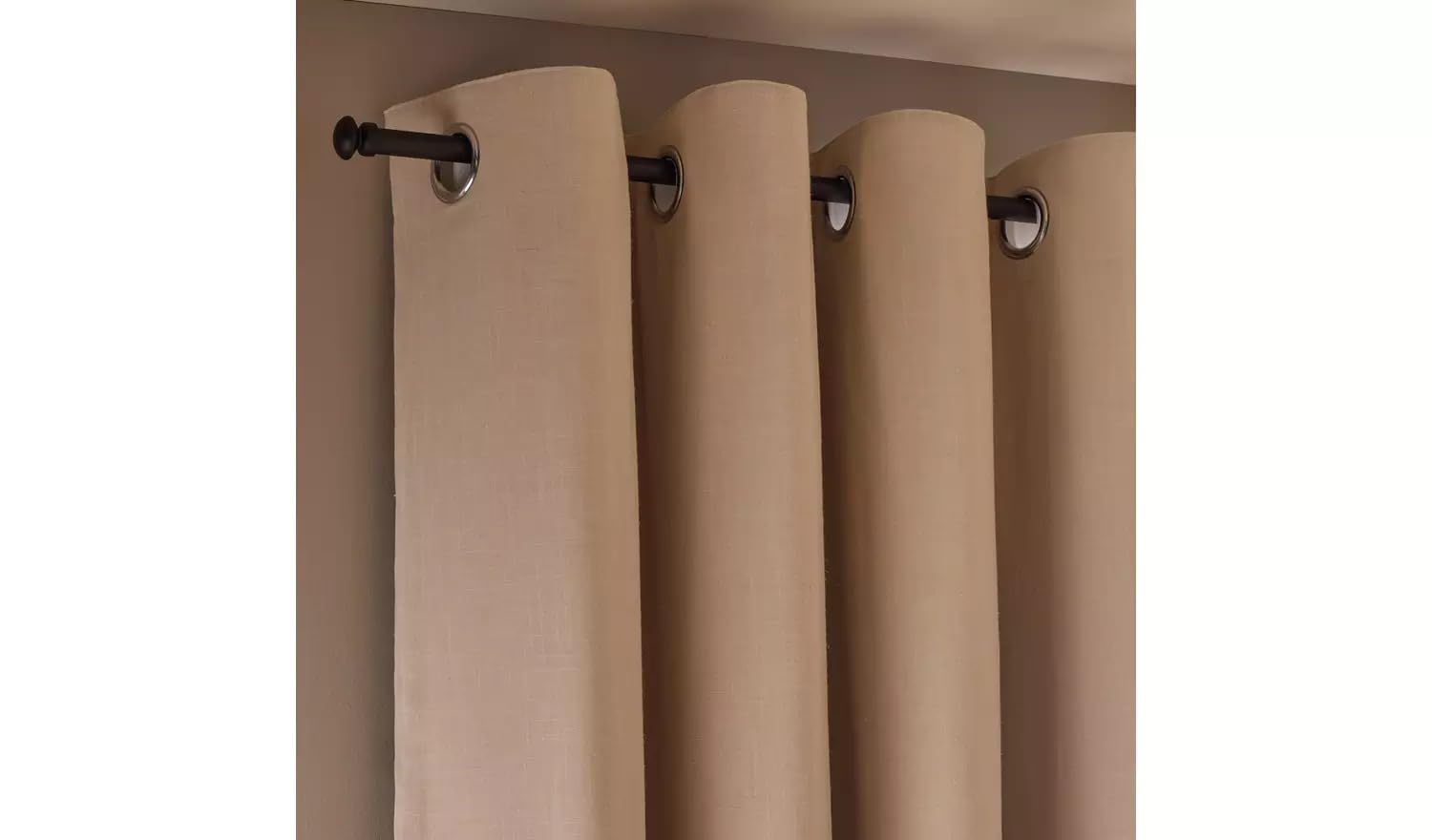 SEGOY With Linen Blackout Eyelet Curtains-Stone- 229x229cm
