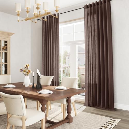Image of Joywell Linen Curtains 84 Inches Long for Living Room Coffee