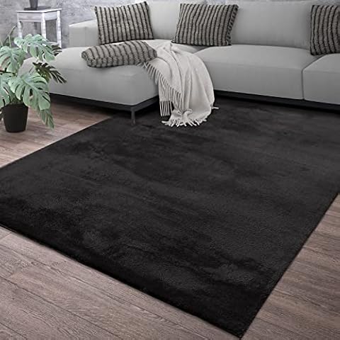 TT Home Large Rug Short Pile Monochrome Modern Design Washable Yellow Gold, colour: Black, Size:60x100 cm Cover