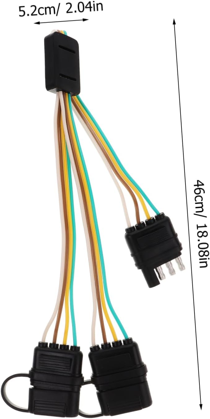 OUNONA 4 Trailer Plug Cord Wire Harness Universal Spade Lights Pigtail Power Pins Round Wiring Cable Utility Trailer Accessories Trailer Light Adapter Trailer Connector Nylon