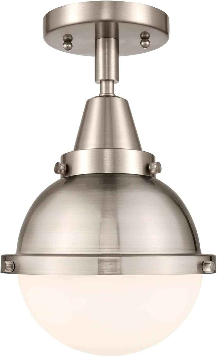 Innovations 447-1C-SN-HFS-61-SN One Light Flush Mount from Franklin Restoration Collection