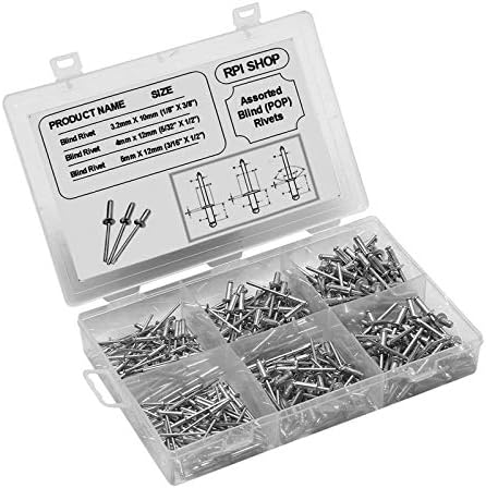Rpi shop - 75 pcs of Assorted Blind (POP) Rivets, for Riveting Gun/Riveter machine, 3 Different Size Each 25 Pcs