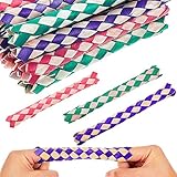 Syhood 24 Pieces Bamboo Finger Traps Chinese Finger Trap Pet Bird Chew Toy Birds Foraging Chopper...