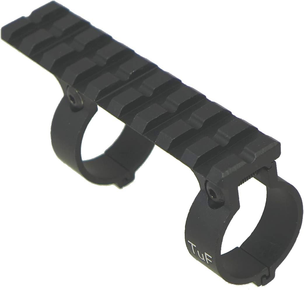 1" Tube 2 Ring Mount to Clamp on 1" Scope Tube & Shotgun Barrel/Shotgun Magazine Tube, 9 Slots / 4" Length Rail as Top/Bottom/Any Angle, MT-25T9, USA Patent Grant