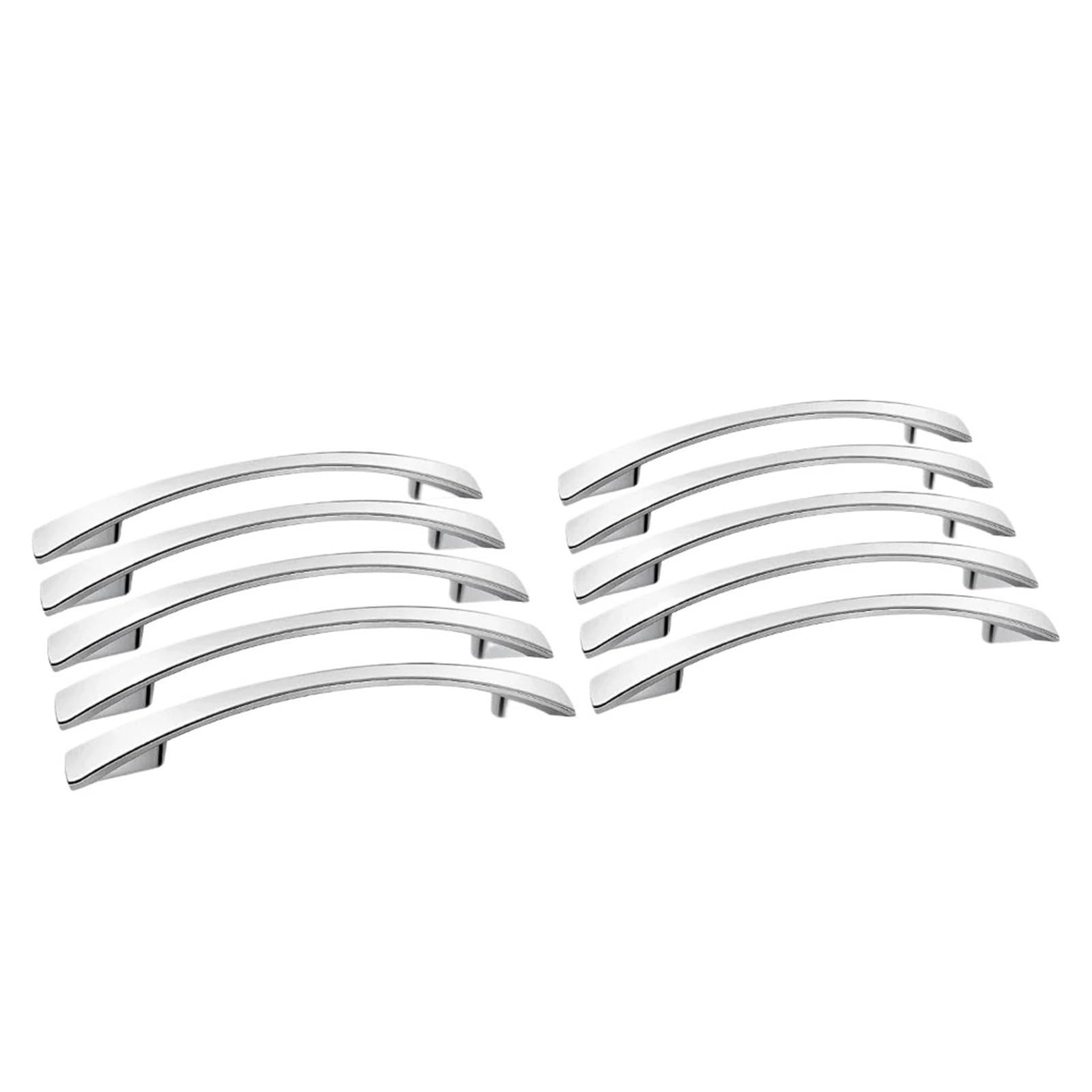 HUWOYG 10 Pcs Kitchen Cabinet Handles Solid Drawer Knobs Office Cupboard Door Wardrobe Pulls Furniture Handle Curved for Cupboards Wardrobe