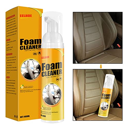 Multifunctional Car Foam Cleaner - Multipurpose Bubble Cleaner Sprays, Lemon Flavor and UV Protectio