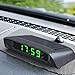 Energie Solaire de Voiture multifonctionnelle avec Affichage de l'heure thermomètre,12-24VThermomètre à Horloge numérique de Voiture,Horloge thermomètre Automatique avec luminosité réglable