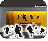 Aufkleber2009 6 Eishockeyspieler I Eishockey I Puck I Wandtattoo !! bei jeder Größe Beschreibung lesen Bitte !! Verschiedene Größen und 27 Farben (ca.150 cm x 48 cm)