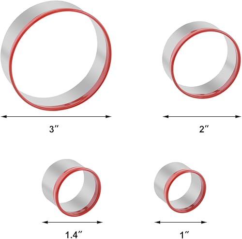 Miniatura 3 de Juego de 4 cortadores de galletas redondos, cortador de galletas de círculo pequeño, tamaño 1 pulgada, 1.4 pulgadas, 2 pulgadas, 3 pulgadas, juego