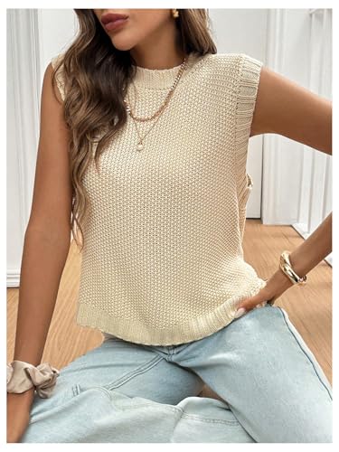 GORGLITTER Women's Y2k Open Back Tie Sweater Vest Bow Backless Cropped Knit Tank Tops Sleeveless Pullover Top2