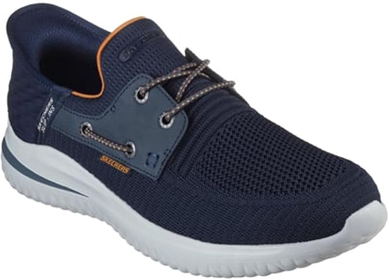 Skechers Men's Streetwear Delson 3.0 - Roth Low Profile Bungee Lace Slip-Ins | Casual, Slip-ins, Air-Cooled Memory Foam, Goga Mat Arch, Vegan