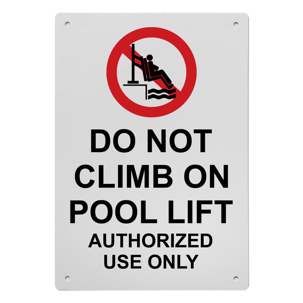ADA Do Not Climb On Pool Sign, 8.5 x 11 in
