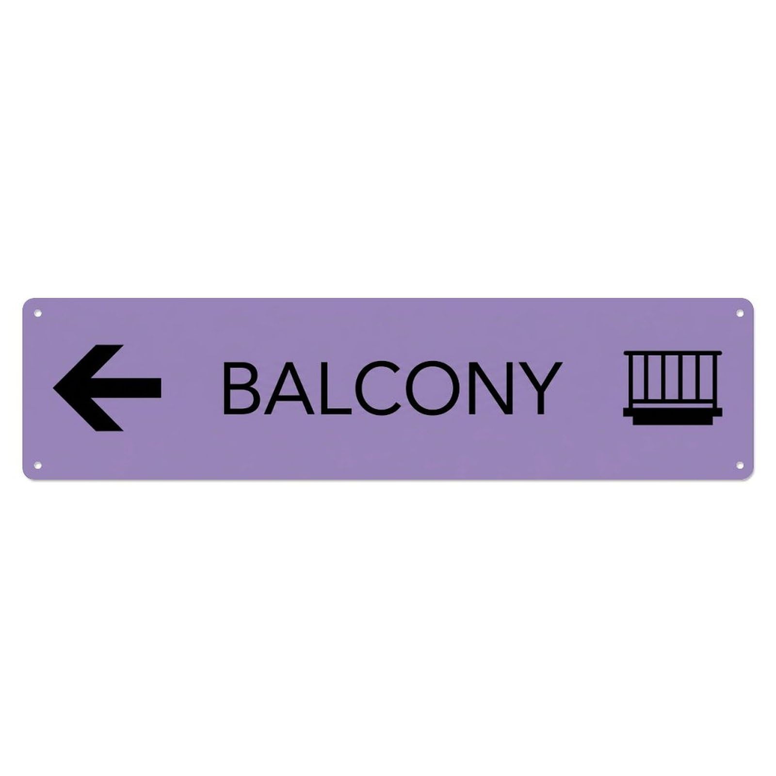 Okahys 4X16inch(10X40cm) Balcony Left Arrow Guidance Metal Tin Sign