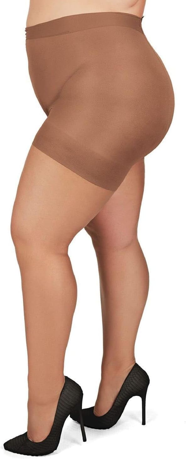 MeMoi Plus Size Curvy Ultra Sheer Control Top Pantyhose