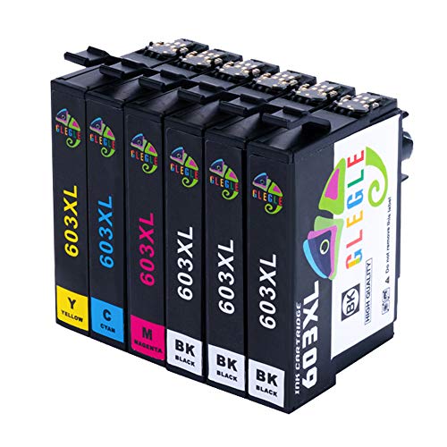 GLEGLE 6 Reemplazo Compatible con 603 XL para Epson 603XL Cartuchos de Tinta con Expression Home XP-2100 XP-3100 XP-4100 XP-2105 XP-3105 XP-4105 Workforce WF-2810 WF-2830 WF-2835 WF-2850