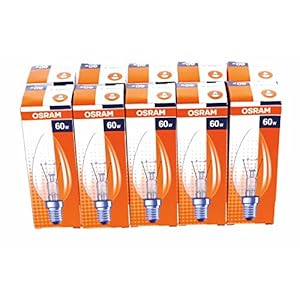 Osram Gloeilamp kaarsvorm, 10, 60 Watt, E14, helder, 30800015