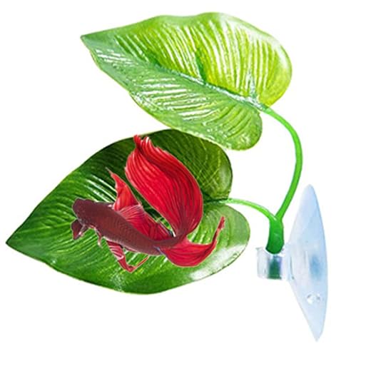 AKOAK 1 Pack Betta Bed Leaf Hammock, Light Aquarium Decoration Accessory for Resting Spawning Ornamental Plant, Practical/Comfortable/Safe (Double Leaf) 