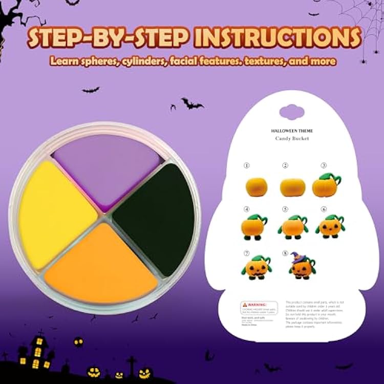 Air Dry Clay Kit - Halloween Theme, Modeling Clay for Kids, DIY Model Magic Clay with Sculpting Tools and Tutorials,12 Boxes Molding Clay, Ultra Light, Soft & Non-Sticky, Arts and Crafts Gift for Kids