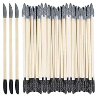 50 Stück 2 in 1 Schleifstab Set, Granularität mit 150# Schwarz & 280# Grau, Sanding Sticks aus Birkensperrholz, für Modellbau, Gundam, Holzarbeiten und Nageldesign (Naturholz)