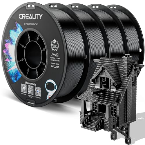 Image of CREALITY PETG Filament 1.75mm 3D Printer Filament Bundle, 4kg (8.8lb) Neatly Wound Spool, Dimensional Accuracy ±0.03mm, 2026 Batch, Fit for Most FDM 3D Printers, Black (4-Pack)