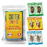 HotLix Crick-ettes Edible Crickets (6-Pack) | Dried Crickets to Eat, Edible Insects for Humans, Flavored Crickets, Dried Edible Bugs to Eat, Cricket Snacks for Humans, Weird Snacks, Exotic Snacks