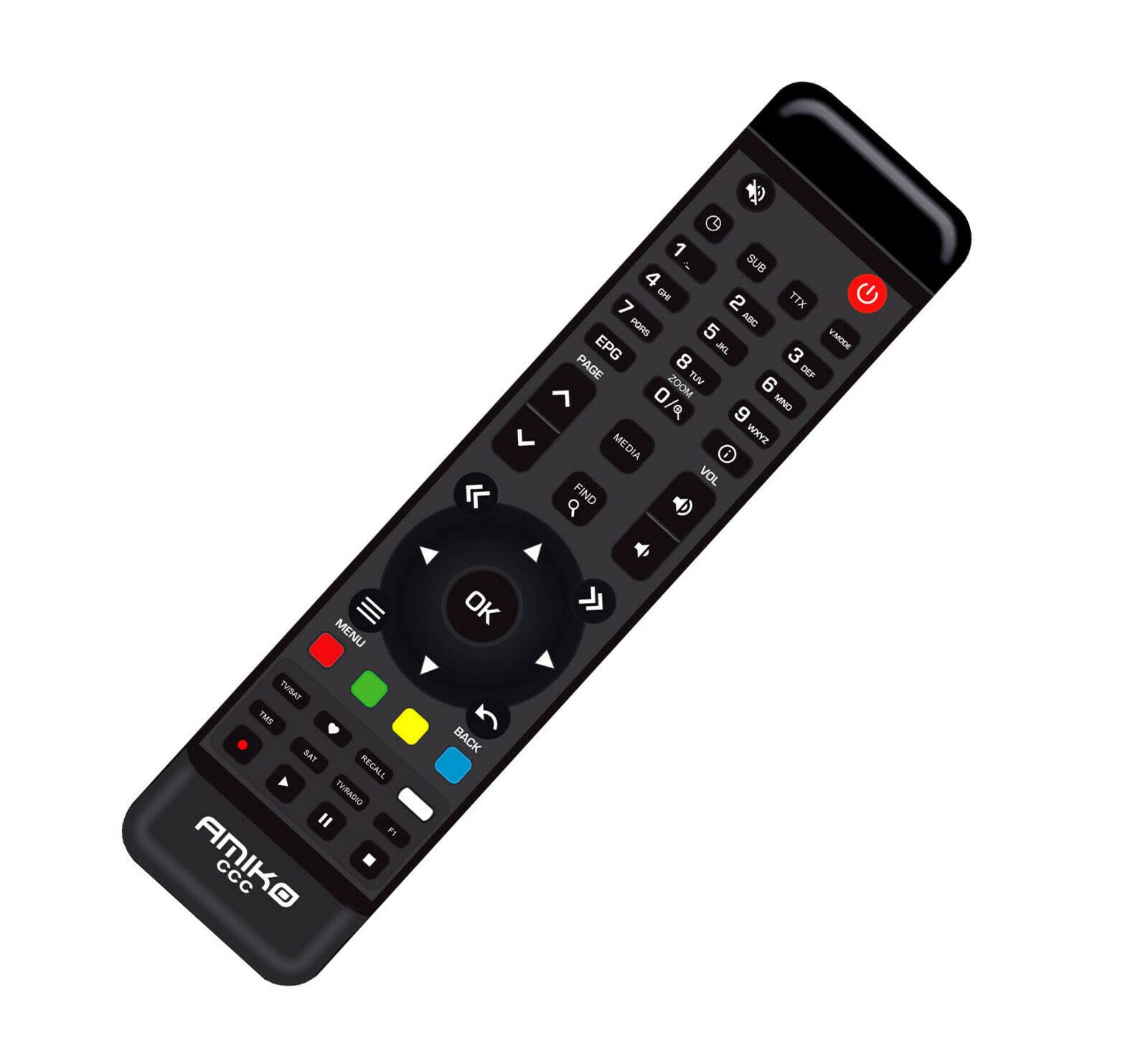 Remote Control for AMIKO Mini 4K UHD S2X, Mini HD265, Genuine AMIKO CCC Remote