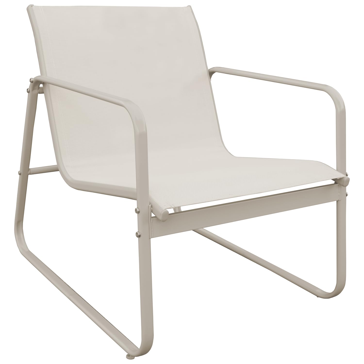 Happy Garden Salon de Jardin en textilène 4 Places Tenerife Beige – Canapé et fauteuils avec Table Basse – Structure Acier