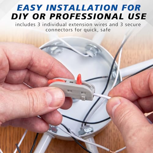 120 Inch Ceiling Fan Extension Wire Kit with 3 Color Wires & Connectors by Flutesan - Used condition - Image 3