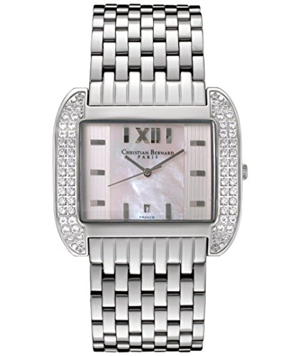 Christian Bernard Intimate MA359QWAD Men's Analog Quartz Steel Watch with Rhinestone Surround and Steel Bracelet