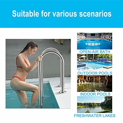Escalera para piscina con 3 peldaños antideslizantes acero inoxidable miniatura 7